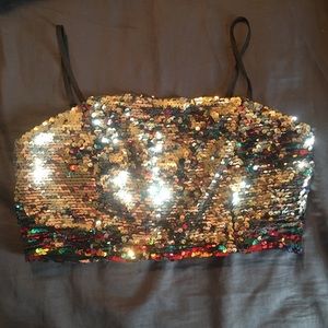 Sequin crop top